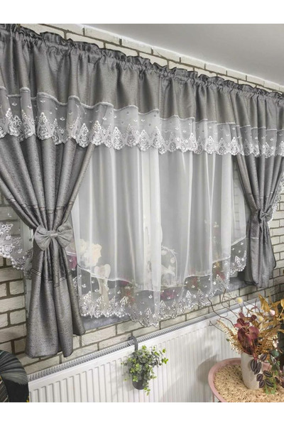 OEM Unique set of curtains + decorative drapes for living room bedroom, WIDTH...