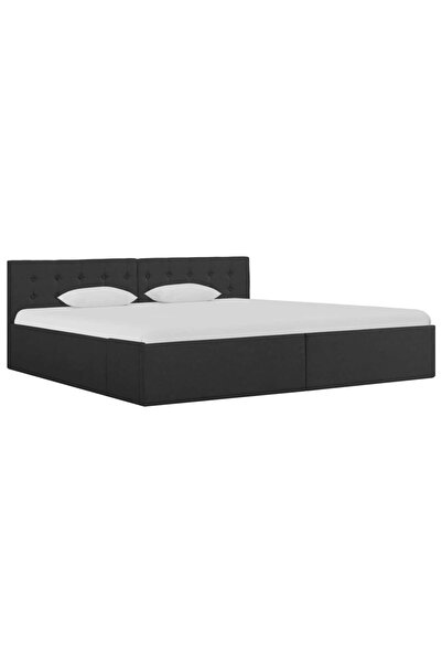 Concept Cadru de pat cu depozitare hidraulică, gri închis, 180x200 cm, materi...