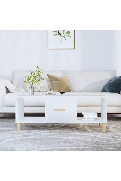 Concept Τραπεζάκι σαλονιού, λευκό, 102x50x40 εκ., επεξεργασμένο ξύλο