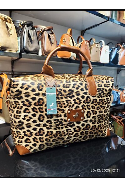 eflanmoda Miami Polo Leopar Desen Unisex Seyahat Çantası Ölçüler En 45 cm Boy...