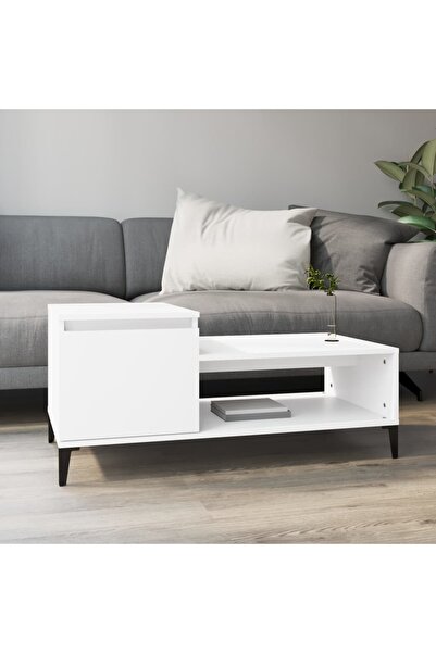 Concept Τραπεζάκι σαλονιού, λευκό, 100x50x45 εκ., επεξεργασμένο ξύλο