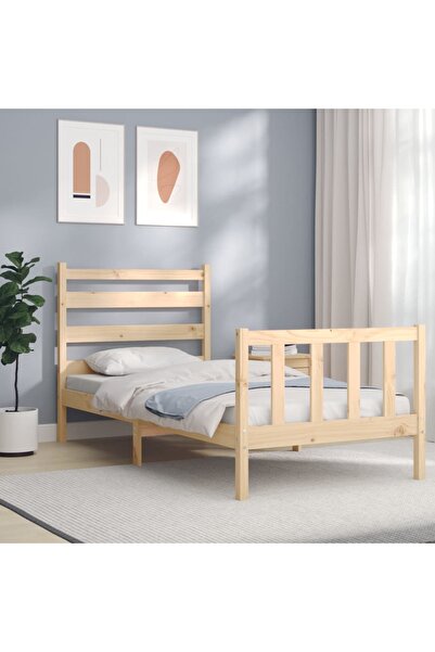 Concept Cadru de pat cu tăblie, 90x190 cm, lemn masiv