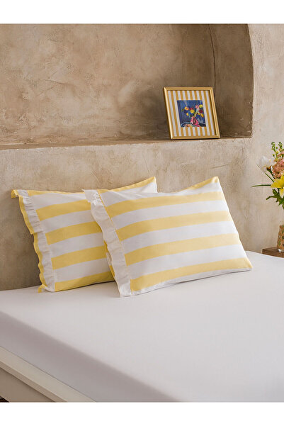 LC Waikiki Yk Plus Farkiyla Striped Cotton Pillowcase 2-Pack 50X70 cm