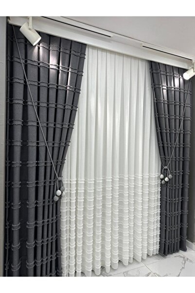 MOAYAD SIRALI PUSKULLU FON PERDE KETEN KUMAS YENI SEZON 1/3 SIK PILELI TEK KA...