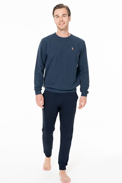 U.S. Polo Assn. يو إس بولو أسن. ملابس منزلية مريحة للرجال بأكمام طويلة وياقة ...