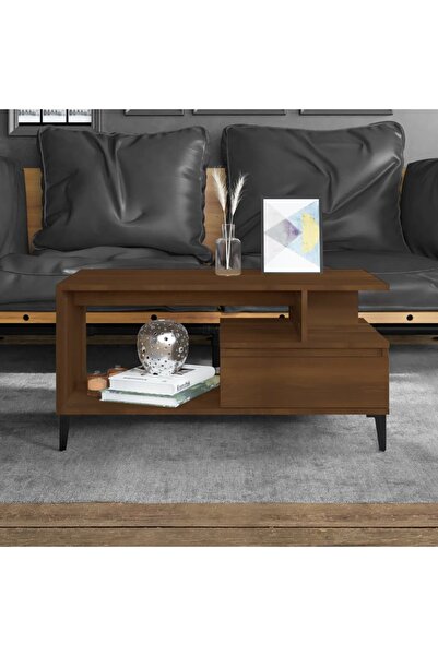 Concept Τραπεζάκι σαλονιού, καφέ δρυς, 90x49x45 εκ., επεξεργασμένο ξύλο