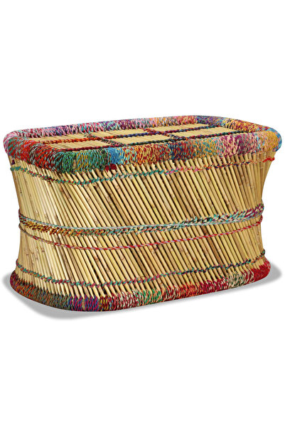 Concept Masă de cafea cu detalii chindi, multicoloră, bambus