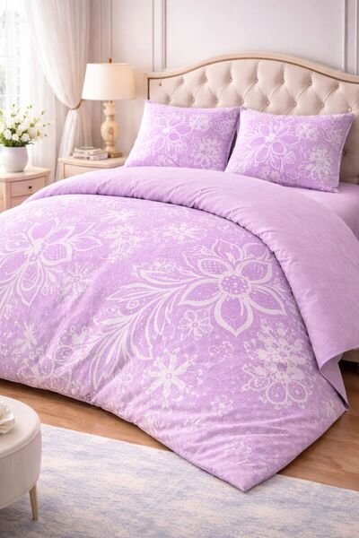 VALİOSA VALİDEZ Flora Cotton Patterned Double Duvet Cover Set