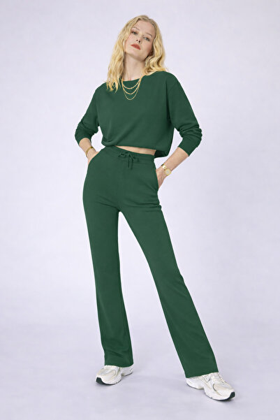 YAKAMEL Women's Premium Long Sleeve High Waist Loose Leg Tracksuit Set