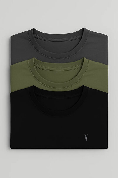 COMBİNE MİCHAİL Erkek Relaxed Fit Bisiklet Yaka 3 Lü Tişört