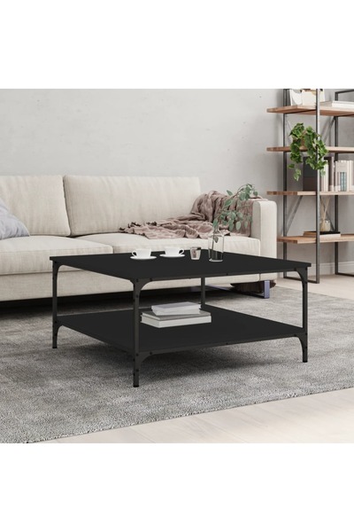 Concept Τραπεζάκι σαλονιού, μαύρο, 80x80x40 εκ., επεξεργασμένο ξύλο