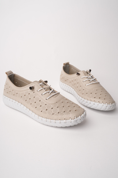 Madam Tarz Vrp-100-1 Patterned Genuine Leather Ballerinas