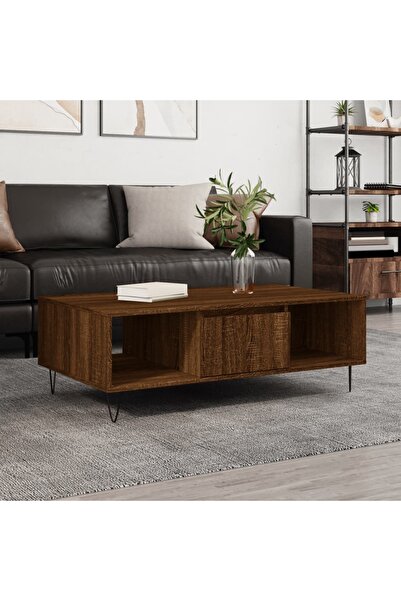 Concept Masă de cafea, stejar maro, 104x60x35 cm, lemn compozit