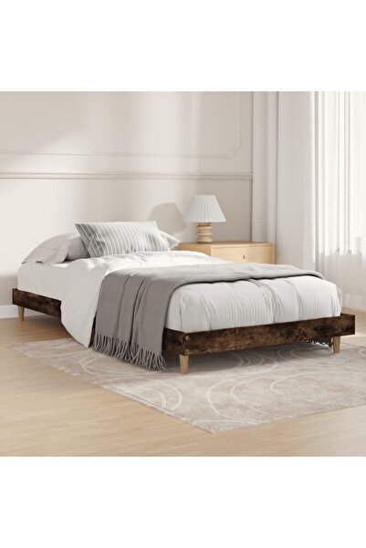 Concept Cadru de pat, stejar afumat, 90x200 cm, lemn prelucrat