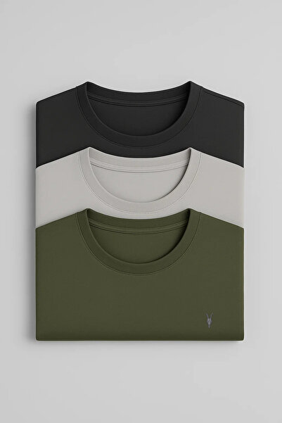 COMBİNE MİCHAİL Erkek Relaxed Fit Bisiklet Yaka 3 Lü Tişört