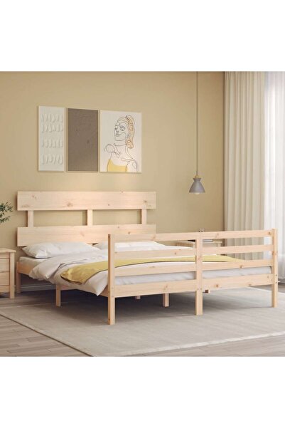 Concept Cadru de pat cu tăblie, 160x200 cm, lemn masiv