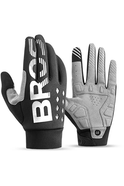 ROCKBROS cycling gloves, insulated, long, size: L - black and gray