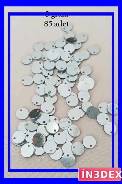 İN3DEX رقائق بلاستيكية معدنية بلون فضي 85 قطعة لصنع المجوهرات