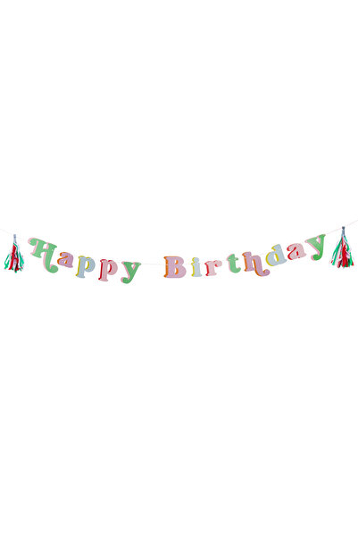 Hootyballoo Bright Banquet 'Happy Birthday' Card Banner 2m