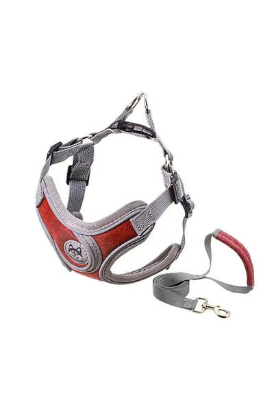 Petora Adjustable harness with leash for dogs, red, HC1025 - XS