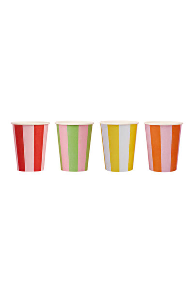 Hootyballoo Bright Banquet Striped Paper Cups 8Ct