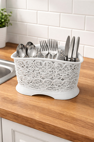 Padilon Countertop Spoon Holder 3 Compartments 22X13X15 cm Plastic Decorative...