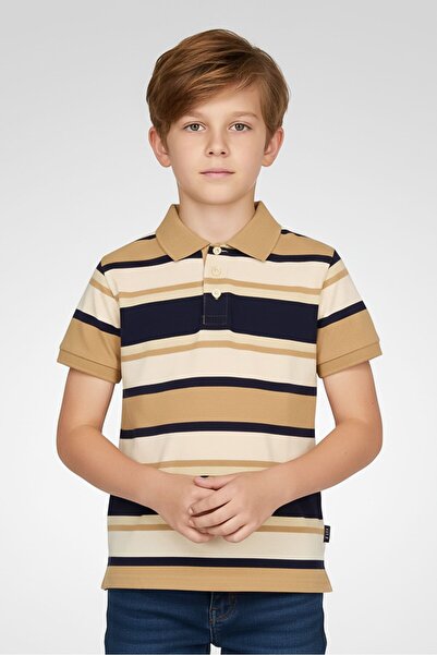 Tony Hawk Kids Boy Short Sleeve Stripe Polo Shirt, Multicolor