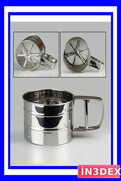 İN3DEX Large Size Stainless Steel Flour Sieve for Kitchen
