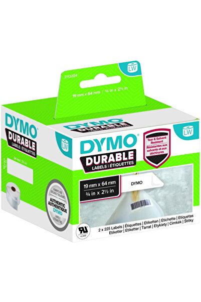 Dymo Thermal Label 19x64mm 2x450 White Permanent