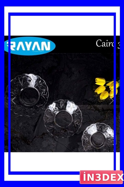 İN3DEX 6-Piece Patterned Glass Dinner Plate Set