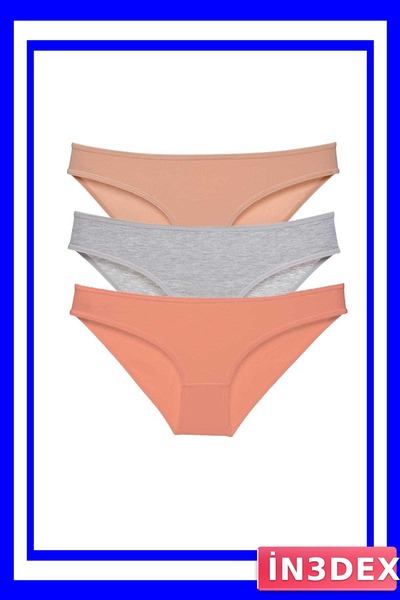 İN3DEX Lycra Women's Slip Panties Set of 3 Skin and Gray Color Options