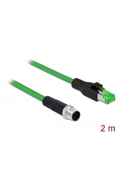 DELOCK Network Accessory M12 4 Pin D-coded to RJ45 PVC Cable 2m