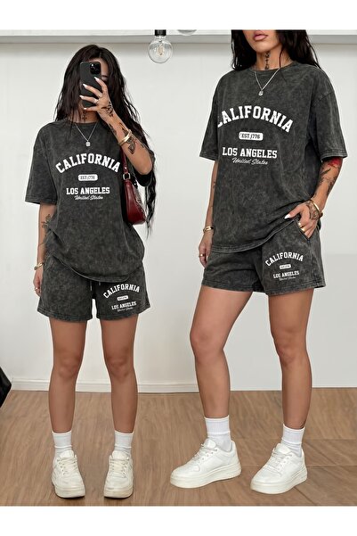 ship master Washable Loose Fit California Los Angeles Printed 2-Piece Shorts ...