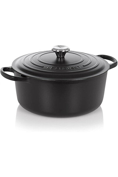 Le Creuset Caserolă Signature rotundă 26 cm neagră