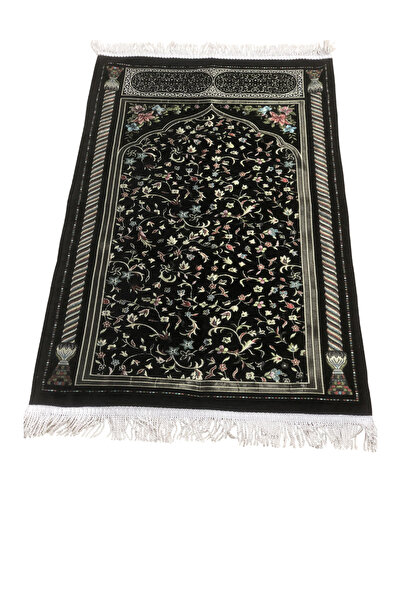 İNCİ İPEK LÜKS RAVZA MODEL SAÇAKLI ASTARLI SÖNİL SECCADE