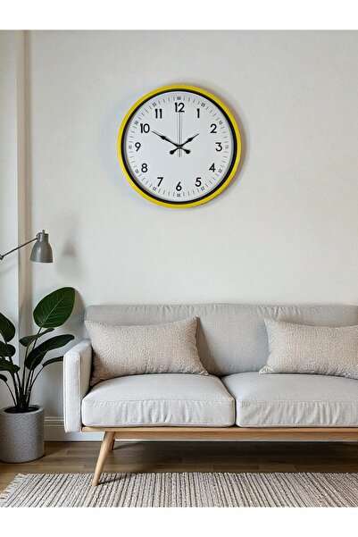 Leyaton 36 cm Yellow Modern Decorative Wall Clock Lwlhm-Ytrs345