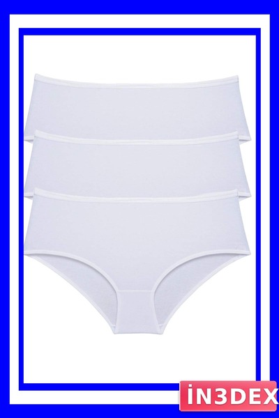 İN3DEX High Waist Bato Panties for Women 3-Pack White Color
