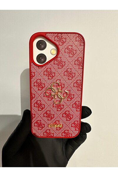 İphone 17 Uyumlu Premium Monagram Desenli Gold Metal Logolu Silikon Kılıf kamera Korumalı