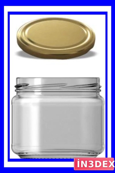 İN3DEX وعاء زجاجي منقوش باللون الذهبي بسعة 300 سي سي