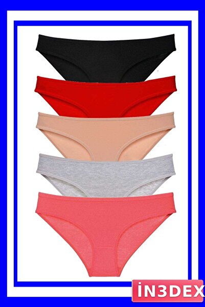 İN3DEX Lycra Women's Slip Panties Set of 5 Multiple Color Options