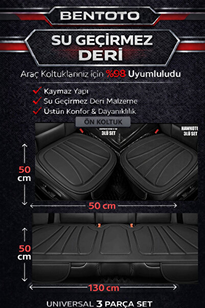BENTOTO Nissan Navara Compatible Leather Auto Seat Cushion Set-Seat Protectio...