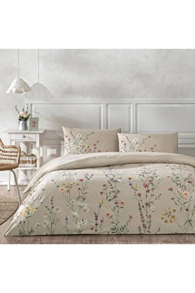 Taç Double Cotton Duvet Cover Set 100% cotton ranforce, TAC, Lunel beige with...