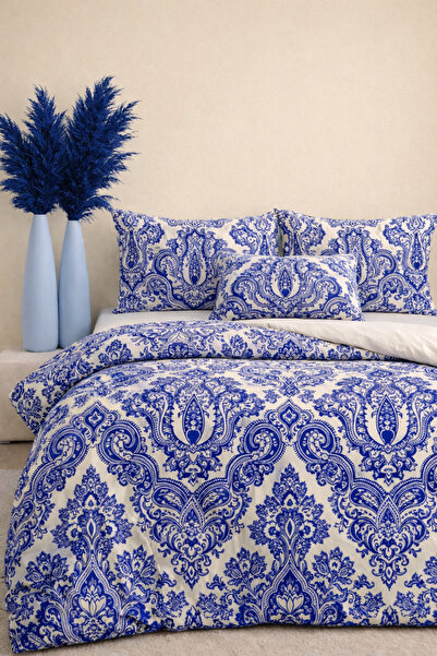 İQON Double Duvet Cover Set Shall Blue Setçi̇ft