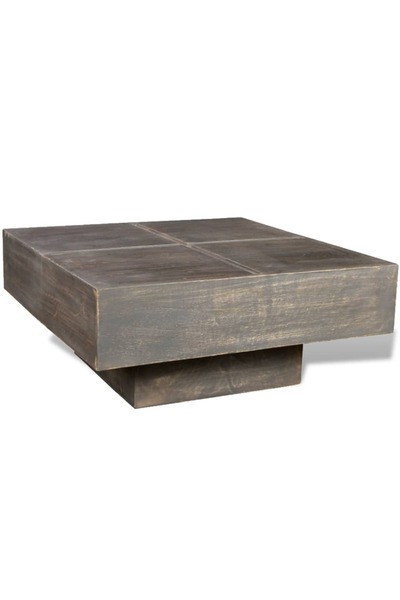 Concept Τετράγωνο τραπεζάκι σαλονιού, σκούρο καφέ, μασίφ ξύλο μάνγκο