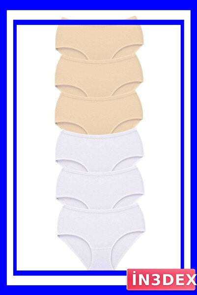 İN3DEX Women's High Waist Bato Panties 6 Pack Thick Elastic