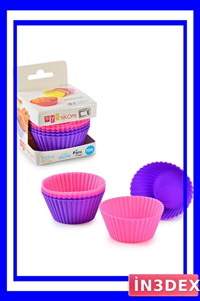 İN3DEX 6-Piece Silicone Cupcake Mold with Serrated Surface
