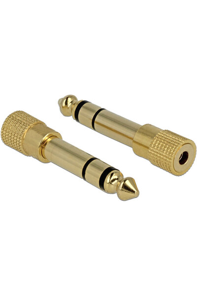 DELOCK Adaptor mufă stereo 6,35 mm > mufă stereo 3,5 mm cu 3 pini, metalic