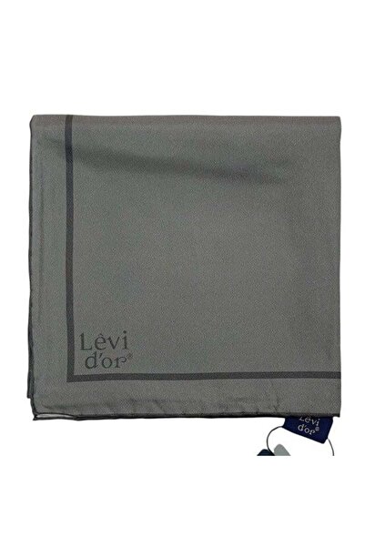 Levidor وشاح حريري مخطط من قماش التويل السادة - رمادي غامق