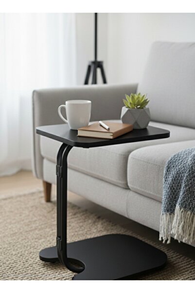 ZTM KONSEPT ZTM TEKERLEKLİ ZİGON SEHPA (SİYAH AYAK SİYAH AHŞAP)