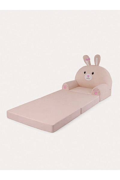 Pufu Toys Tavşan Katlanabilir Peluş Çocuk Koltuğu ve Yatak 120 cm – Portatif Yıkanabilir Çocuk Koltuğu
